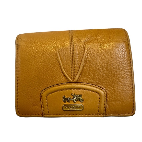 Coach Handbags - Rare Coach Carriage Ashley Leather Bifold Wallet Mustard 5X4 w/ 10 CC Slots